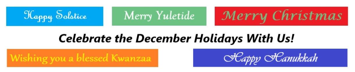Celebrate the December Holidays