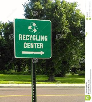 Recycling center sign